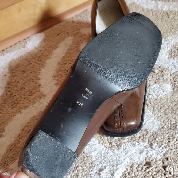 Mezlan Genuine Leather Pumps Womens 8M👠 Brown, Comfort Vamp Made Spain Heels👠 - Picture 5 of 14
